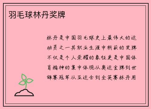 羽毛球林丹奖牌